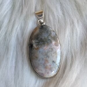 Amazing Ocean Jasper Silver Plated Gemstone Necklace Pendant